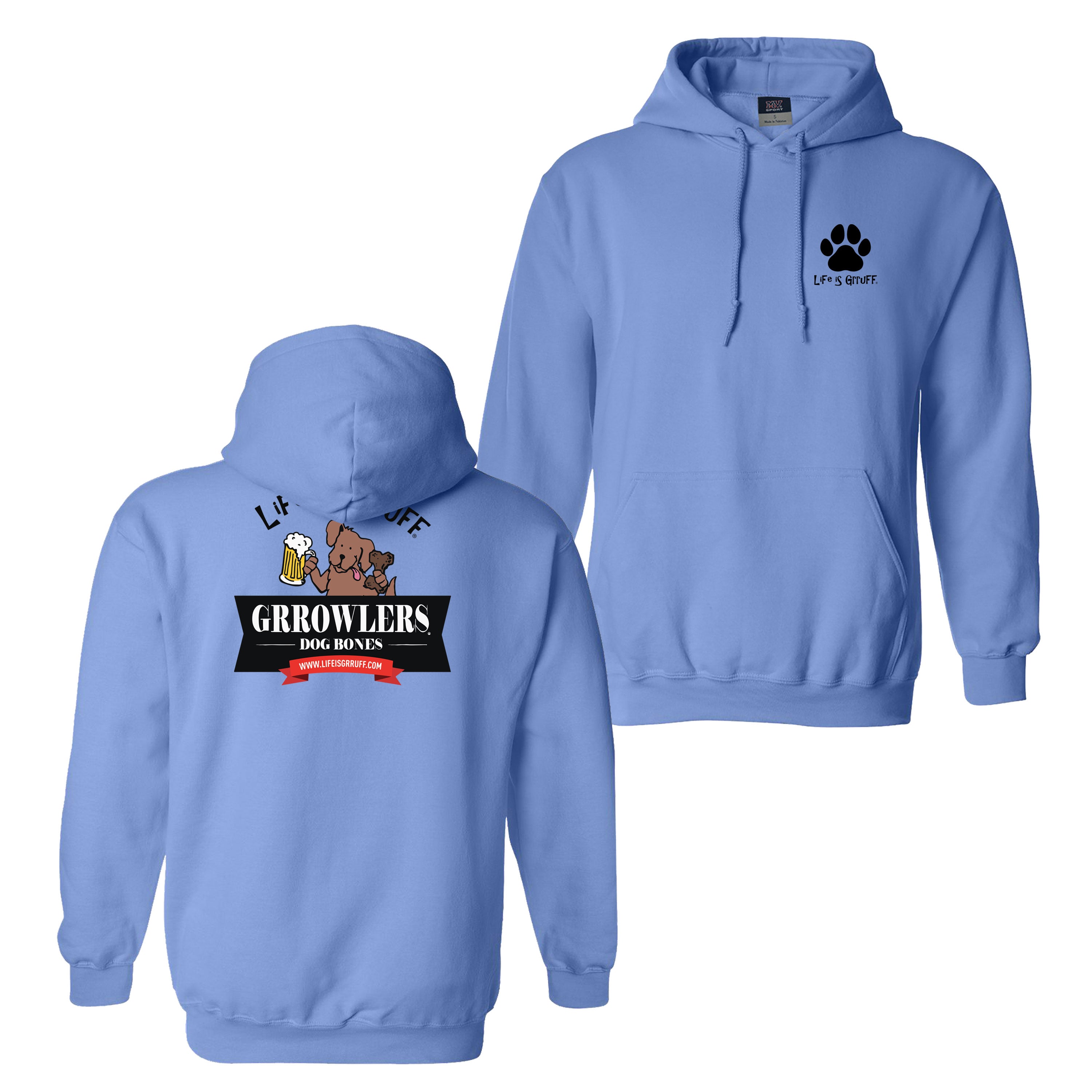 Columbia Blue Hoodie/Grrowler Logo