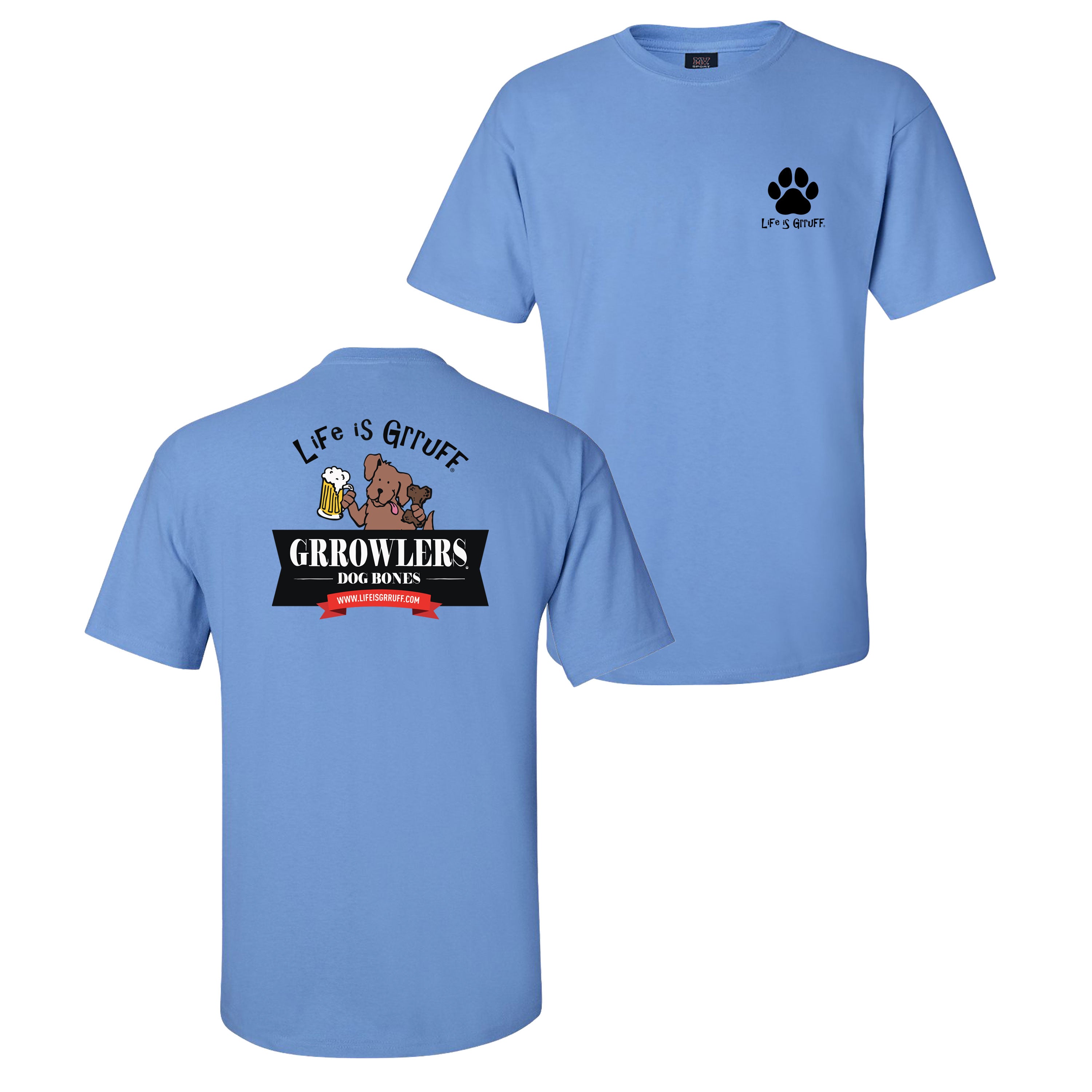 Classic Fit Tee/Columbia Blue/Grrowler Logo